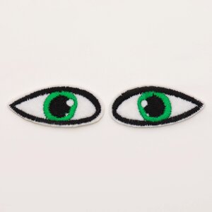 Набор термонаклеек «Глаза»: правый и левый, 1,4 3,5 см, овальный, цвет зелёный, 100 шт.