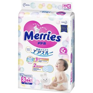 Подгузники Merries M (6-11 кг), 64 шт.