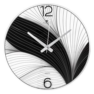 Часы настенные, интерьерные "Черный лотос", бесшумные, d-39 см
