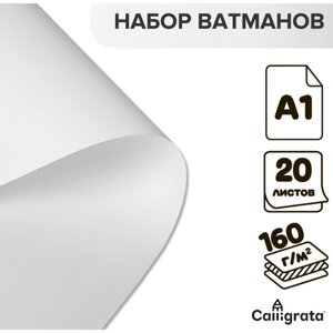 Набор ватманов чертёжных А1, 160г/м2, 20 листов