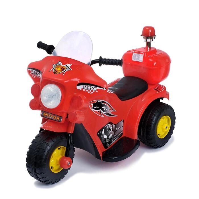 Электромобиль «Мотоцикл шерифа», цвет красный - характеристики