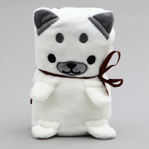 Мягкая игрушка-плед «Собака», 20 см, цвет белый