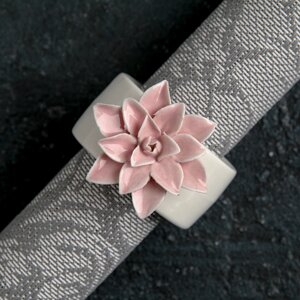 Кольцо для салфеток «Цветок», 5,54,56,5 см, цвет розовый (комплект из 6 шт.)