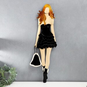 Сувенир полистоун настенный декор "Девушка в маленьком чёрном платье" 79,5х2,5х27 см