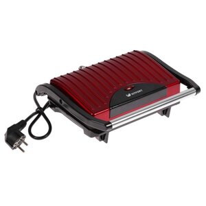 Сэндвичница Kitfort КТ-1609 Panini Maker, 640 Вт, антипригарное покрытие, красный/чёрный