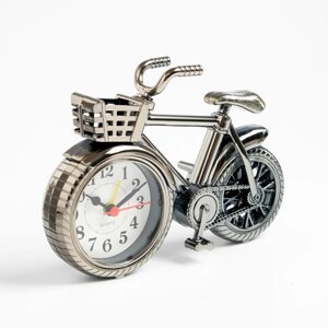 Часы - будильник настольные "Велосипед", дискретный ход, d-7 см, 13.5 х 18.5 см, АА