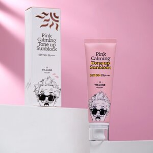 Солнцезащитный крем VILLAGE 11 FACTORY "Pink Calming Sun Block", успокаивающий, SPF 50, 50 мл