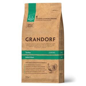 Сухой корм Grandorf для собак крупных пород, индейка, низкозерновой, 10 кг