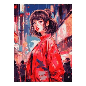 Картина по номерам «Девушка в Токио», холст на подрамнике 30 40 см