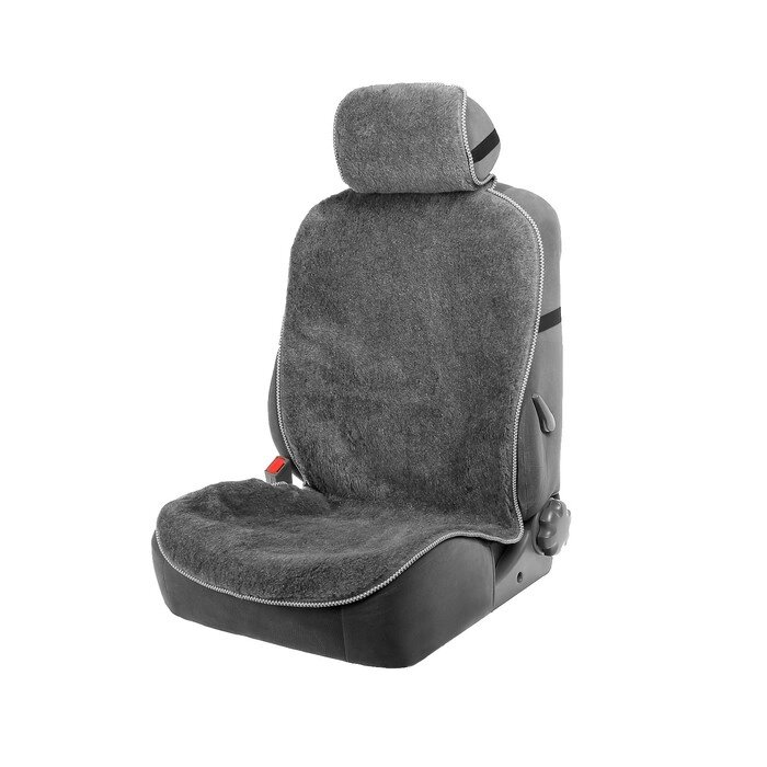 Накидка на сиденье, натуральная шерсть, 145х55 см, серая - особенности