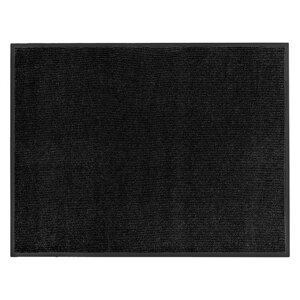 Коврик придверный влаговпитывающий, ребристый, «Комфорт», 90120 см, цвет чёрный