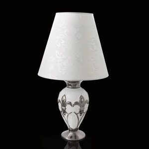 Лампа "Морава", белая с серебром, керамика,17x17xh:35 см