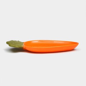 Тарелка керамическая "Морковь", плоская, оранжевая, 23 см, 1 сорт, Иран