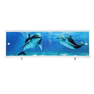 Экран для ванны "Ультра легкий АРТ" Дельфины, 148 см