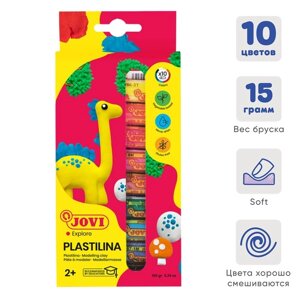 Пластилин на растительной основе 10 цветов JOVI, 150 г, картон, европодвес, для малышей