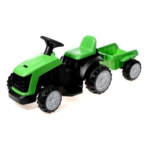 Электромобиль «Трактор», с прицепом, цвет зелёный