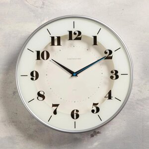Часы настенные, серия: Классика, плавный ход, d=30.5 см, печать по стеклу