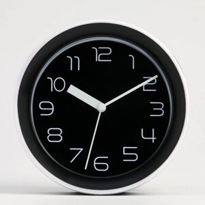 Часы - будильник настольные "Классика", с подвесом, дискретный ход, 15 х 4 см, черный
