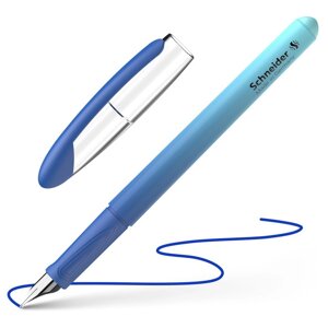 Ручка перьевая Schneider "Voyage caribbean", синие чернила, 1 картридж, грип, сине-голубой корпус (комплект из 10 шт.)