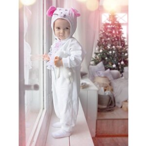 Карнавальный костюм для малышей «Мышка с декором», велюр, хлопок, рост 74-92 см