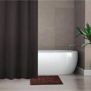 Набор для ванной «Комфорт»: штора 180180 см, ковёр 4060 см, цвет коричневый