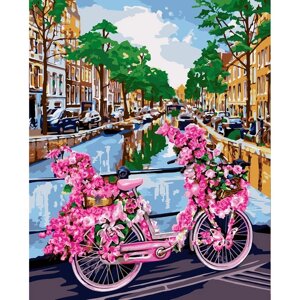 Картина по номерам на холсте с подрамником «Велосипед в Амстердаме» 40 50 см