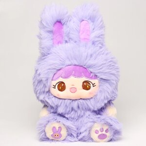 Мягкая игрушка «Кукла» в костюме зайки, 30 см, цвет фиолетовый