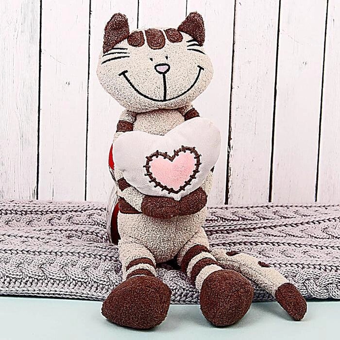 Мягкая игрушка «Кот Полосатик с сердцем», 33 см - отзывы