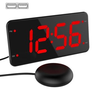 Часы электронные настольные, с будильником, вибрацией, от USB, 8.9 x 17.5 x 9.9 см