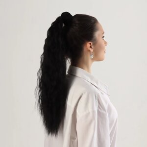 Хвост накладной, волнистый волос, на резинке, 60 см, 100 гр, цвет чёрный (#SHT3)