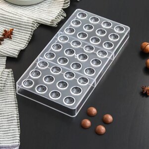 Форма для шоколада и конфет KONFINETTA «Полусфера», 2814 см, 36 ячеек, ячейка 21 см