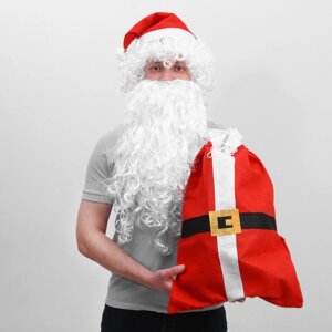 Карнавальный набор Деда Мороза. парик, борода, мешок с ремнем, колпак