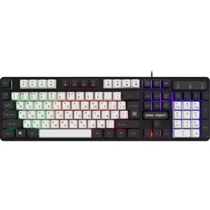 Клавиатура Defender Dark Knight GK-077, игровая, проводная, подсветка,104 клавиши, USB, бел-черн