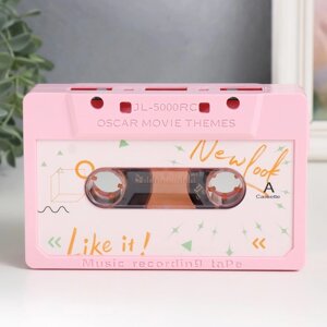 Сувенир музыкальный механический "Аудиокассета. Розовый стиль" 17х11х5 см