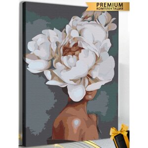 Картина по номерам «Девушка и цветок» холст на подрамнике, 40 60 см