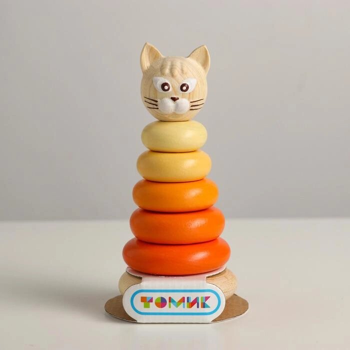Пирамидки «Цветные» Котёнок, 7 элементов от компании Интернет - магазин Flap - фото 1