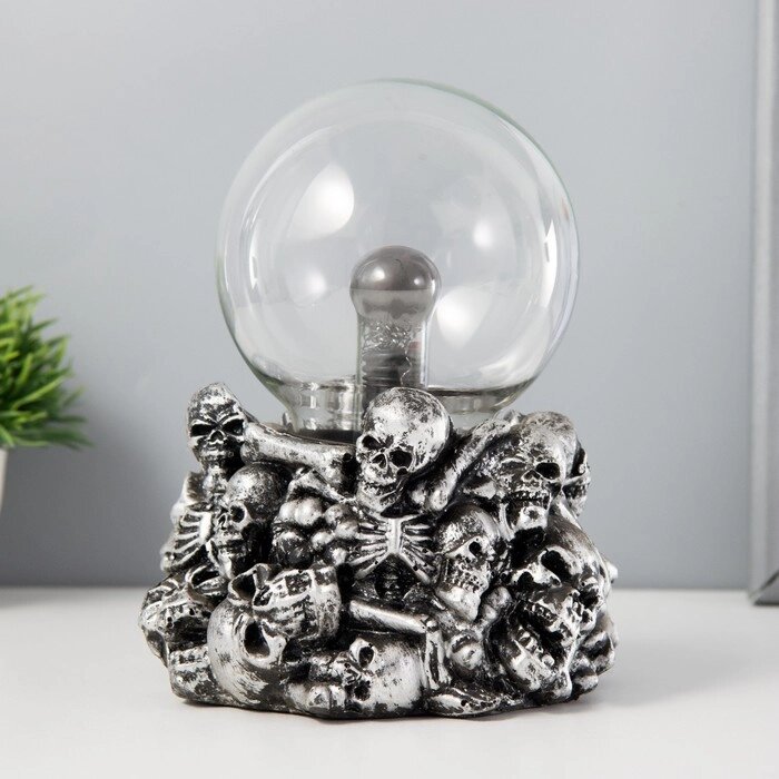 Плазменный шар "Адский огонь" серый 13х13х17 см RISALUX от компании Интернет - магазин Flap - фото 1
