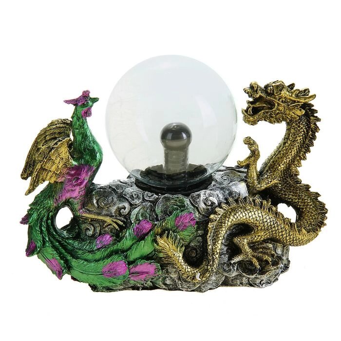 Плазменный шар "Дракон и птица", 23 см от компании Интернет - магазин Flap - фото 1