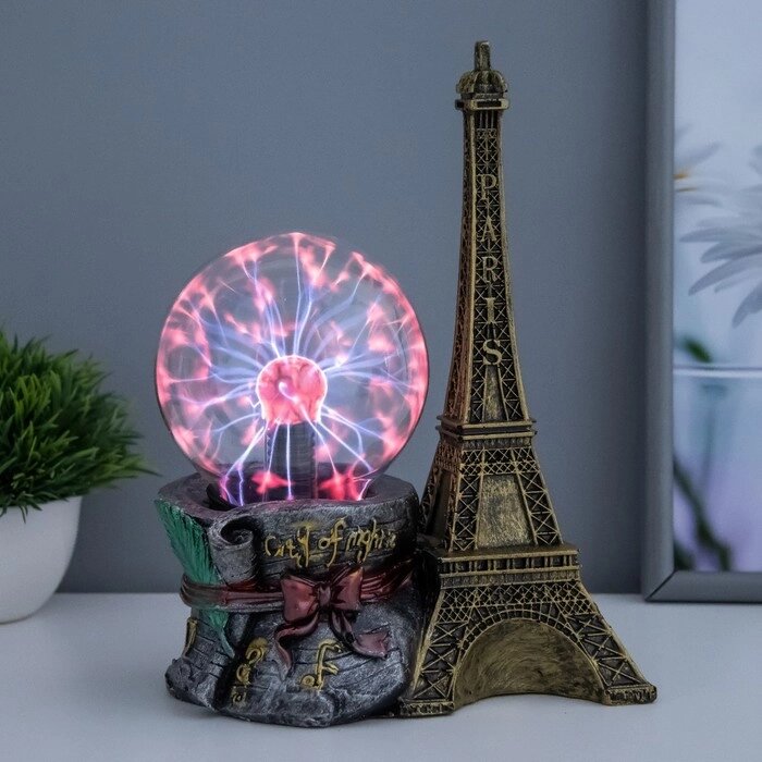 Плазменный шар "Париж" золото 15х10х24 см RISALUX от компании Интернет - магазин Flap - фото 1