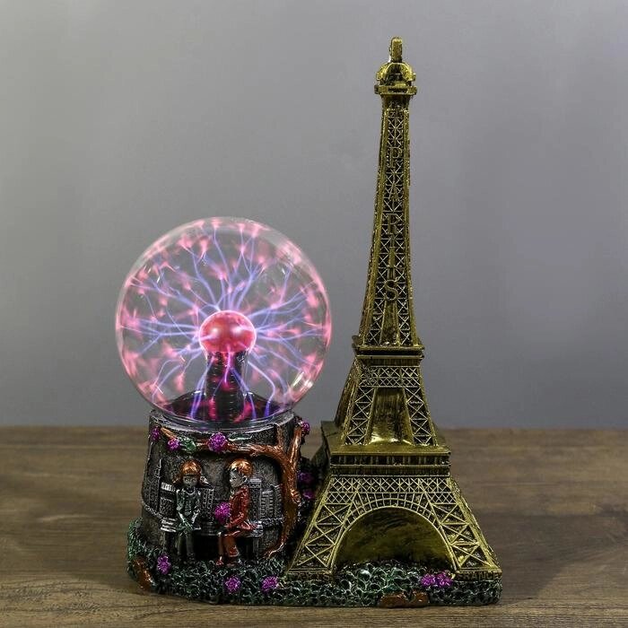 Плазменный шар "Влюбленные в Париже" 10х18х27 см RISALUX от компании Интернет - магазин Flap - фото 1