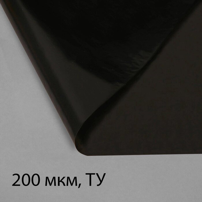 Плёнка из полиэтилена, техническая, толщина 200 мкм, чёрная, 10  3 м, рукав (1.5 м  2), Эконом 50% от компании Интернет - магазин Flap - фото 1
