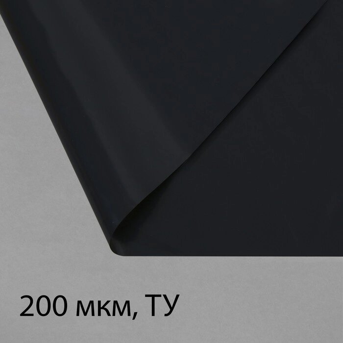 Плёнка полиэтиленовая, техническая, толщина 200 мкм, 100  3 м, рукав (1,5 м  2), чёрная, 2 сорт, Эконом 50 % от компании Интернет - магазин Flap - фото 1