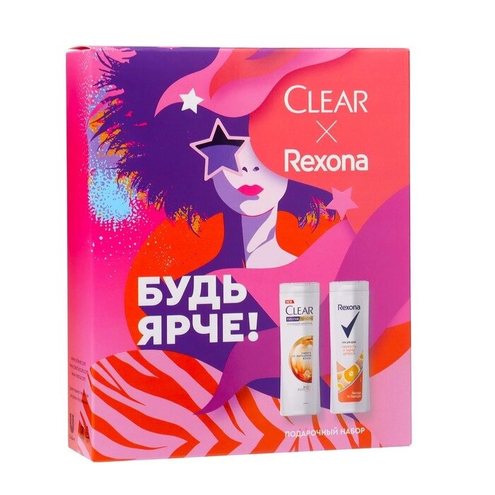 Подарочный набор Clear + Rexona, женский, шампунь, 200 мл + гель для душа, 200 мл от компании Интернет - магазин Flap - фото 1