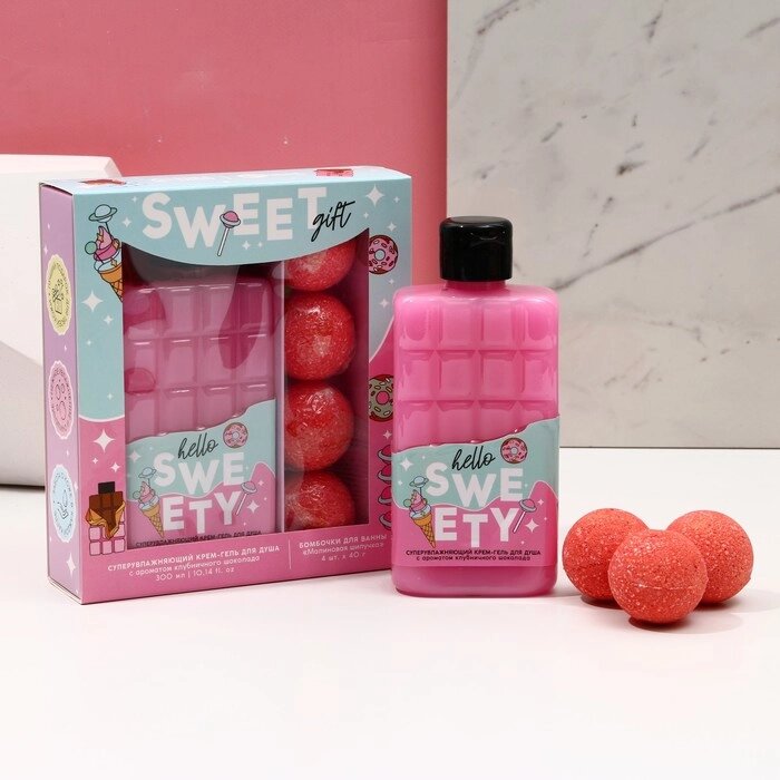 Подарочный набор косметики Sweet Gift , гель для душа 300 мл и бомбочки для ванны 4 шт, ЧИСТОЕ СЧАСТЬЕ от компании Интернет - магазин Flap - фото 1