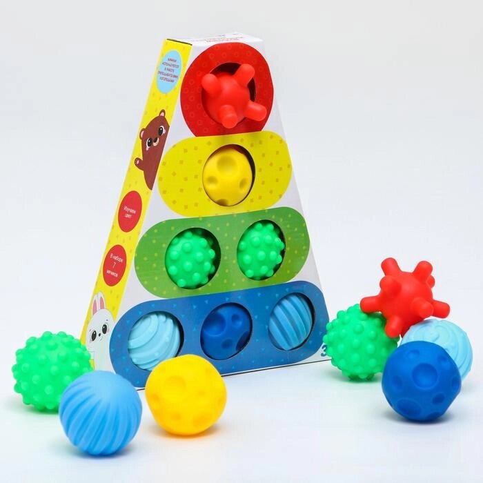 Подарочный набор развивающих мячиков «Формы и цвета», 7 шт., Крошка Я от компании Интернет - магазин Flap - фото 1