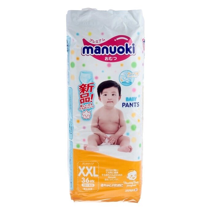 Подгузники-трусики Manuoki XXL 15+ кг, 36 шт от компании Интернет - магазин Flap - фото 1