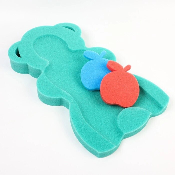 Подкладка для купания макси «Мишка», цвет зеленый, 55х30х6см от компании Интернет - магазин Flap - фото 1