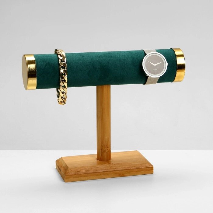 Подставка для часов, браслетов, цепочек «Стиль», дерево, 24,5719 см, цвет зелёный от компании Интернет - магазин Flap - фото 1