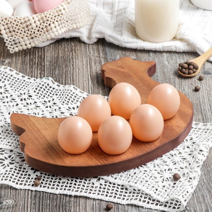 Подставка для яиц Adelica «Ряба», 6 отделений, 20251,8 см, массив берёзы от компании Интернет - магазин Flap - фото 1