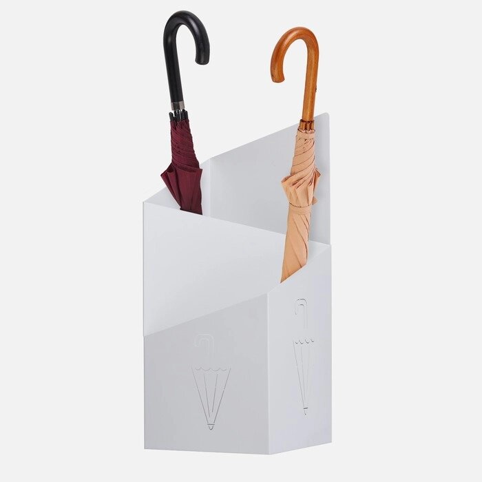 Подставка для зонтов "Линии" белая, 25,2х25,2х60см от компании Интернет - магазин Flap - фото 1